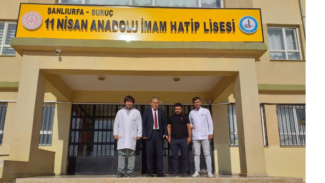 İlçe Milli Eğitim Müdürümüz Sayın Mehmet Han ÖZDEMİR, başarı için bütün imkanlara sahip İlçemiz 11 Nisan Anadolu İmam Hatip Lisesini ziyaret etti. 